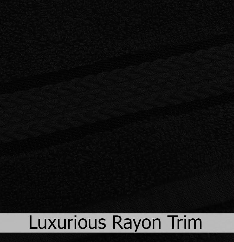 COTTON CRAFT Ultra Soft 6 Piece Towel Set - 2 Oversized Large Bath Towels,2 Hand Towels,2 Washcloths - Absorbent Quick Dry Everyday Luxury Hotel Bathroom Spa Gym Shower Pool Travel -100% Cotton- Black - Image 2